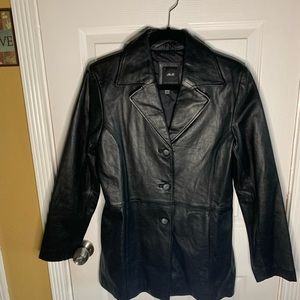 JLC New York Women Black Leather Blazer Size M